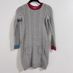 Mini Boden Cable Knit Gray Sweater Dress Size 9 - 10 Years Minimalist Cottage